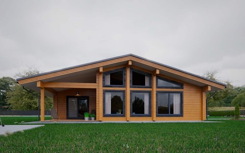 Prefab log cabin home kit - cabin,